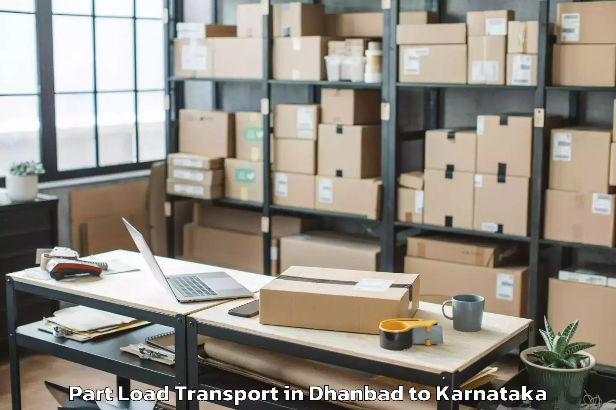 Book Dhanbad to Nyamathi Part Load Transport